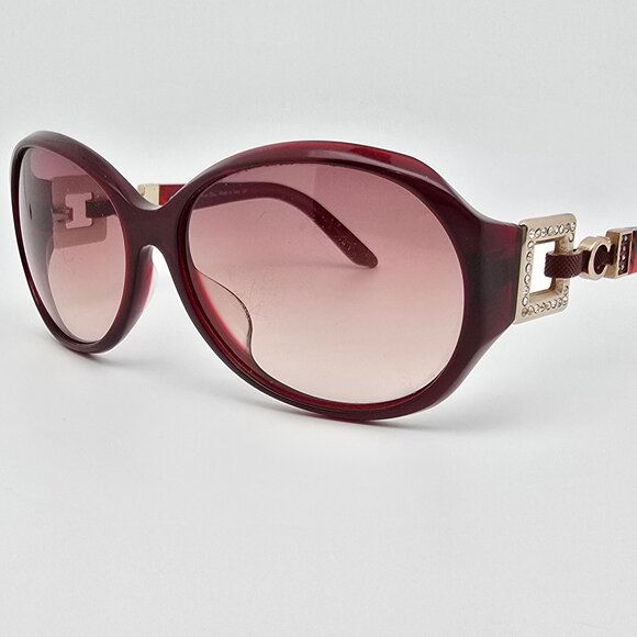 Christian Dior CD8056 C.03 Burgundy Rhinestone Frame Brown Lens Sunglasses Italy - Picture 1 of 15